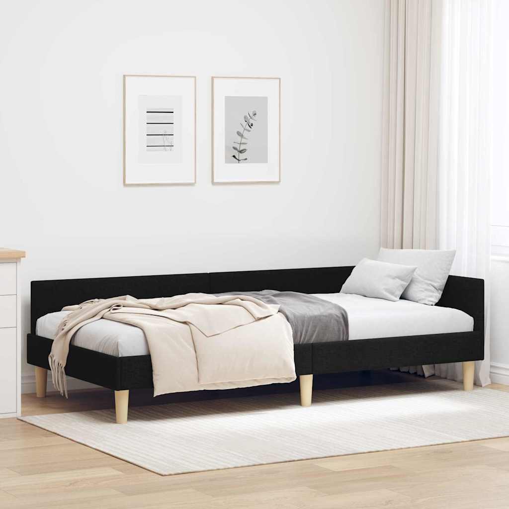 Sarokágy keret Fekete 100 x 200 cm szövet