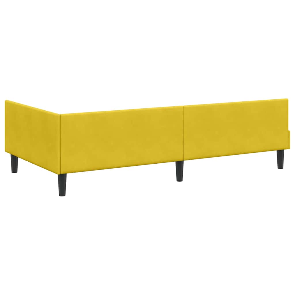 Sarokágy keret fejtámlával Sárga 80 cm x 200 cm Bársony