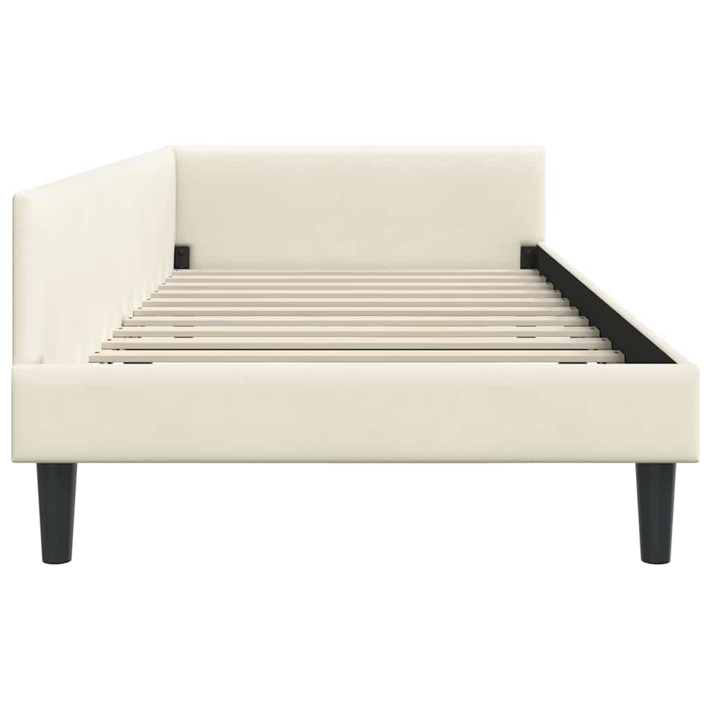 Sarokágy keret fejtámlával Krém 80 cm x 200 cm Bársony