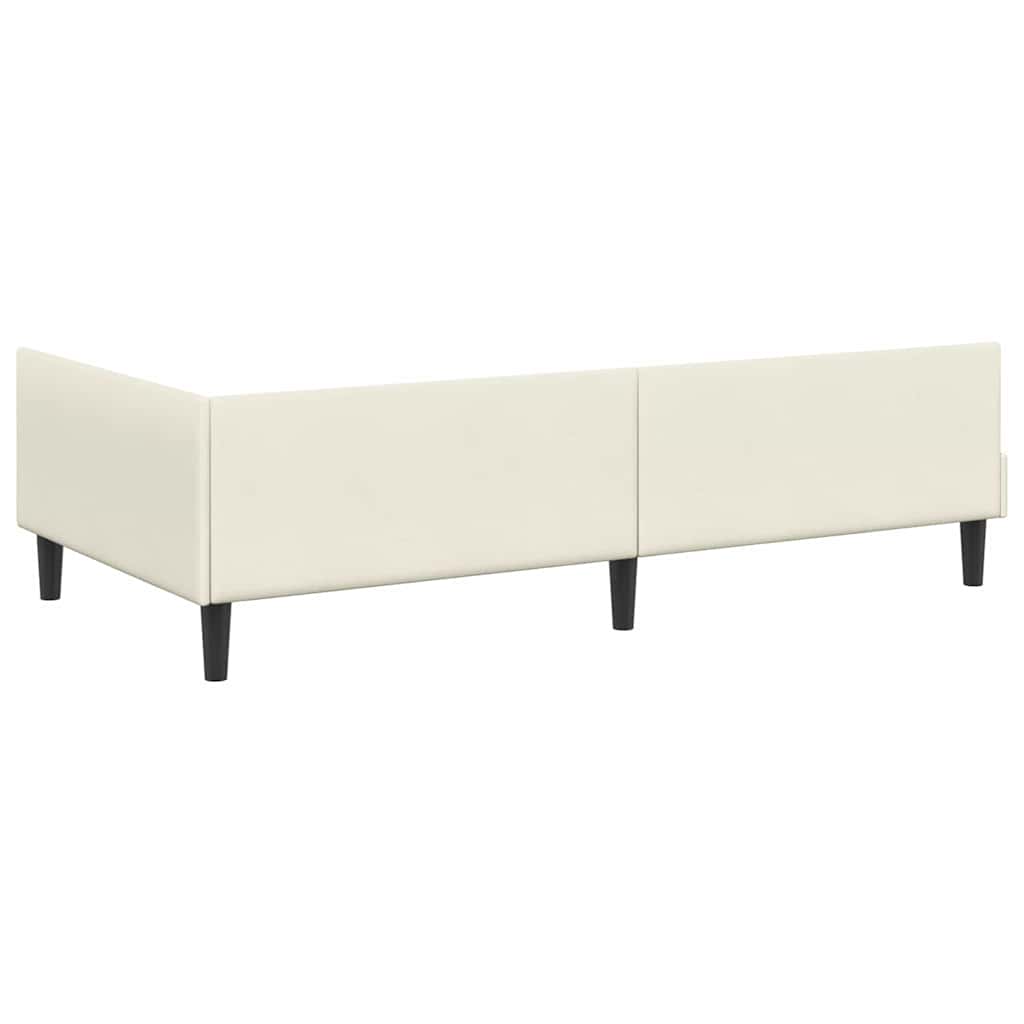Sarokágy keret fejtámlával Krém 90 cm x 200 cm Bársony
