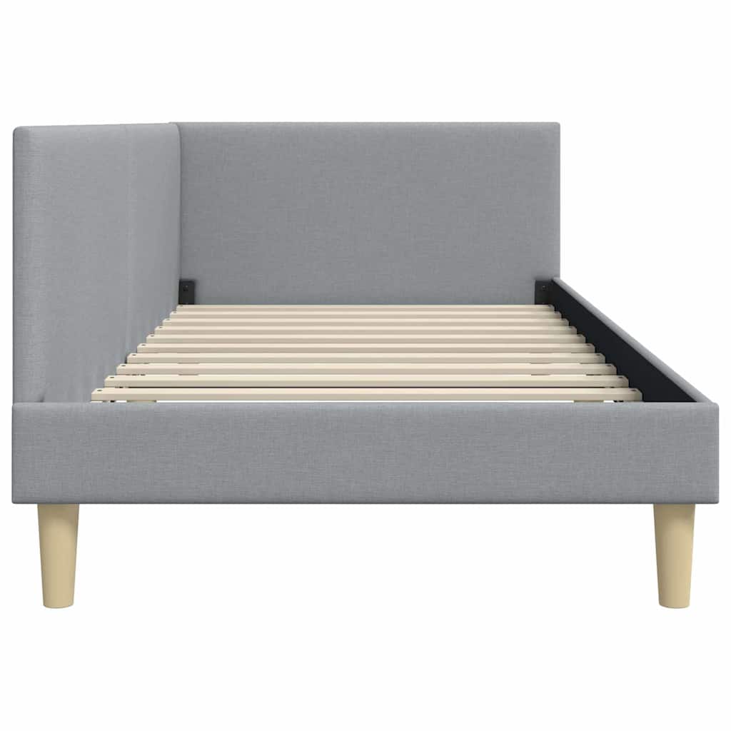 Sarokágy keret Világosszürke 80 cm x 200 cm Szövet és Plywood