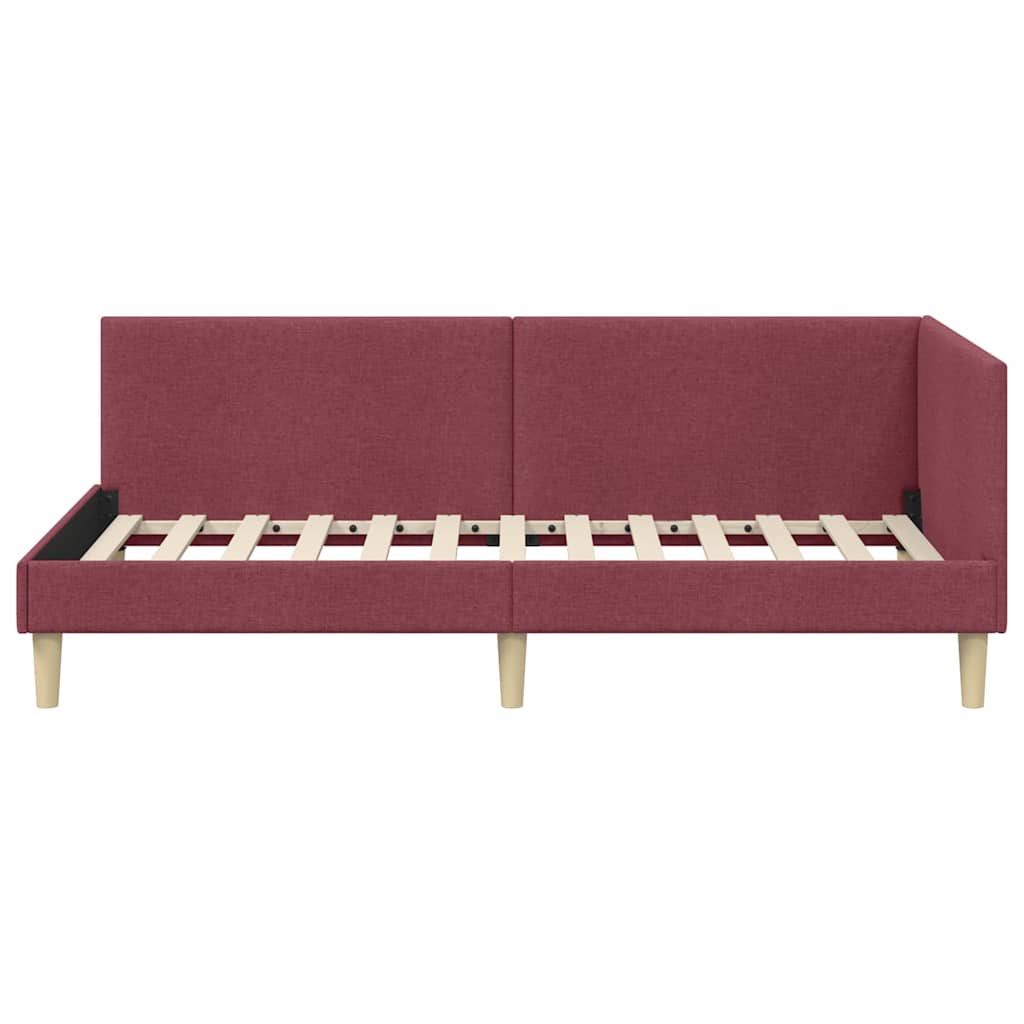 Sarokágy keret Bordó 80 cm x 200 cm Szövet és Plywood
