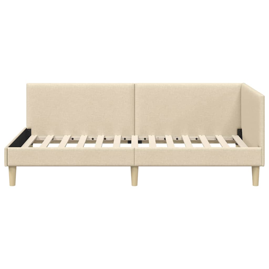 Sarokágy keret Krém 80 cm x 200 cm Szövet és Plywood