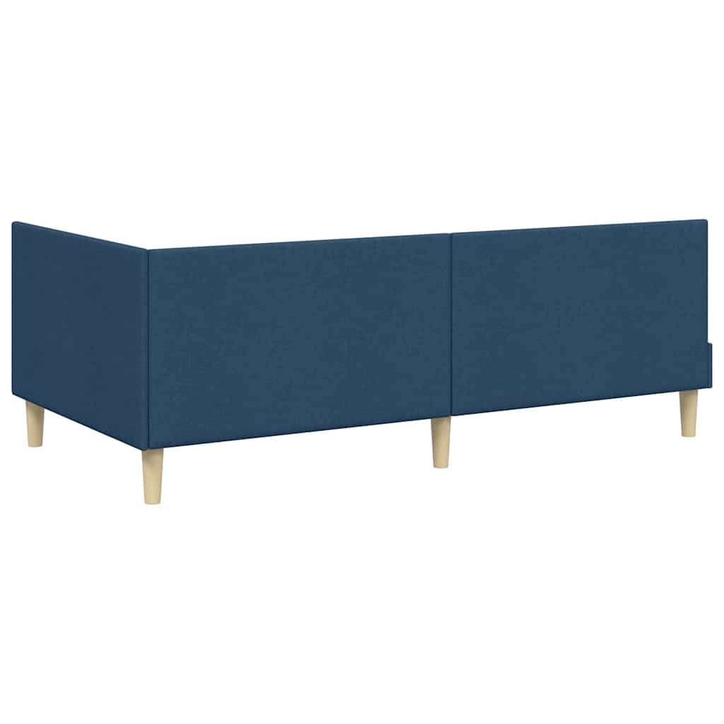 Sarokágy keret fejtámlával Kék 80 cm x 200 cm Szövet és Plywood