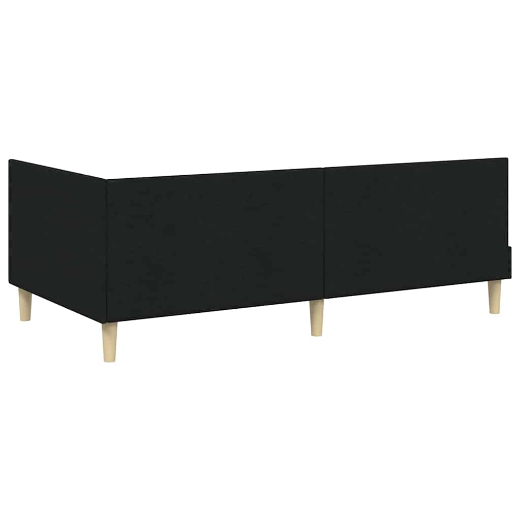 Sarokágy keret Fekete 90 cm x 190 cm Szövet és Plywood