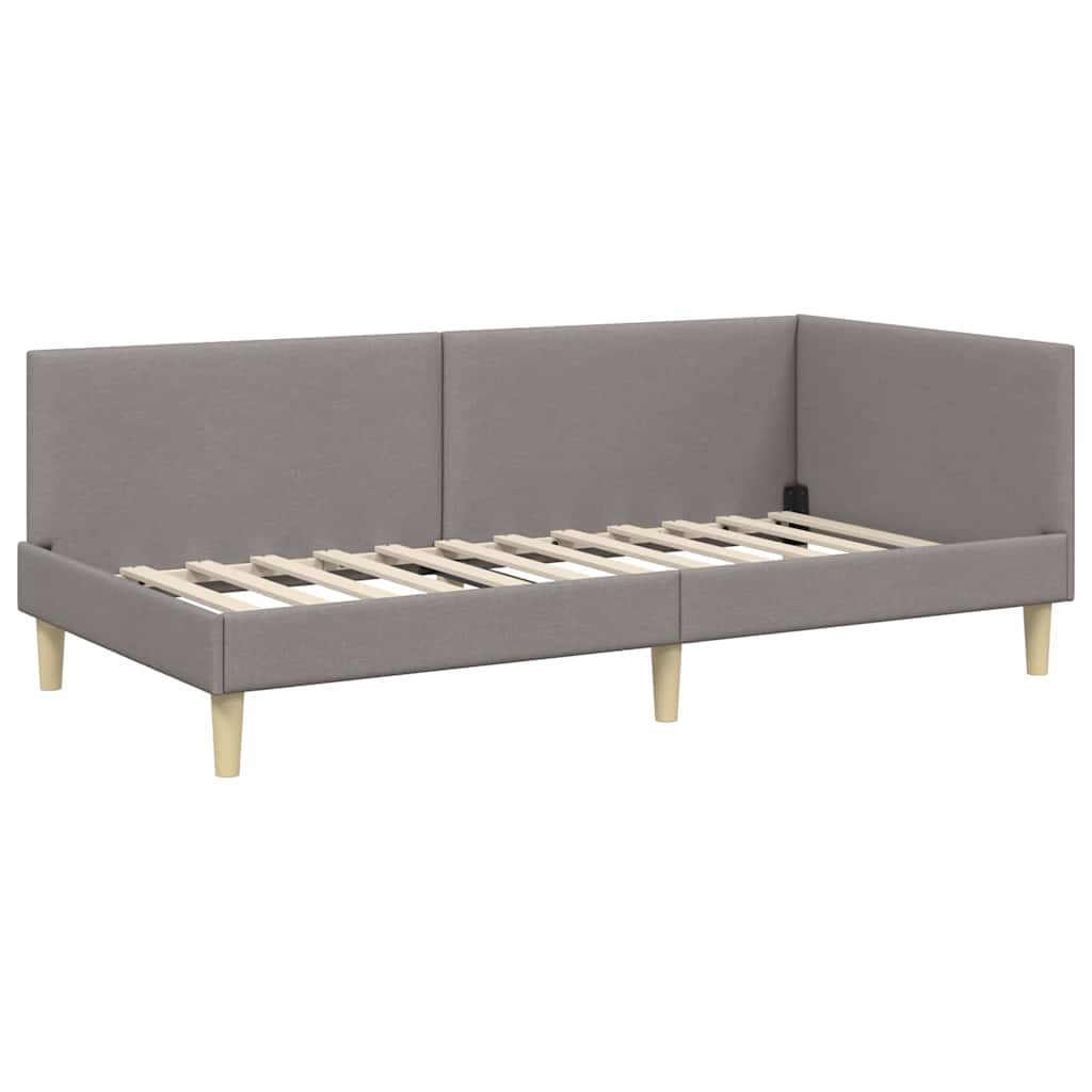 Sarokágy keret Tópszínű 90 cm x 190 cm Szövet és Plywood