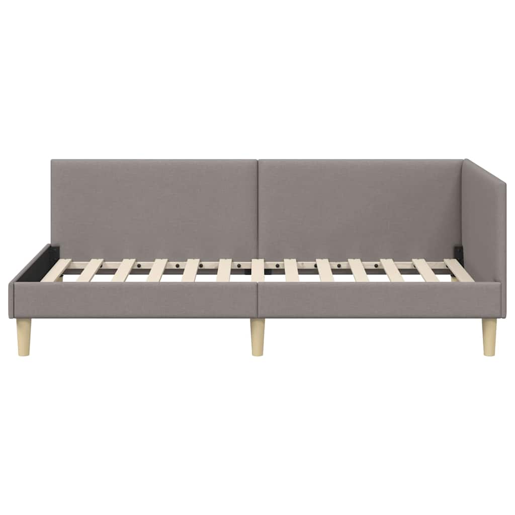 Sarokágy keret Tópszínű 90 cm x 190 cm Szövet és Plywood