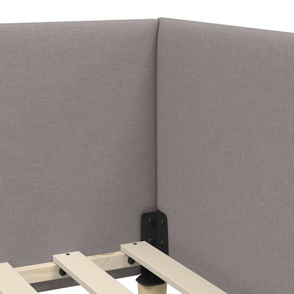 Sarokágy keret Tópszínű 90 cm x 200 cm Szövet és Plywood