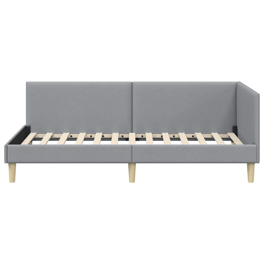 Sarokágy keret Világosszürke 100 cm x 200 cm Szövet és Plywood