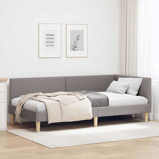 Sarokágy keret Tópszínű 100 cm x 200 cm Szövet és Plywood