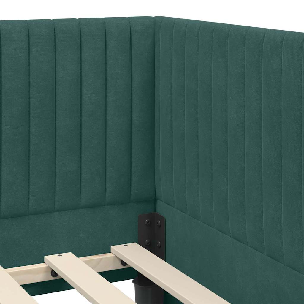 Sarokágy keret Sötétzöld 80 x 200 cm Bársony