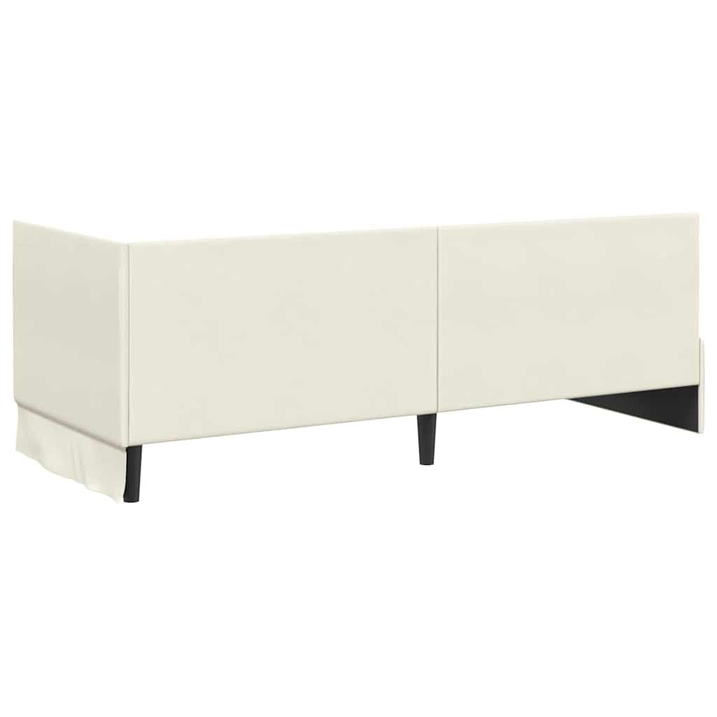 Sarokágy keret fejtámlával Krém 80 cm x 200 cm Bársony