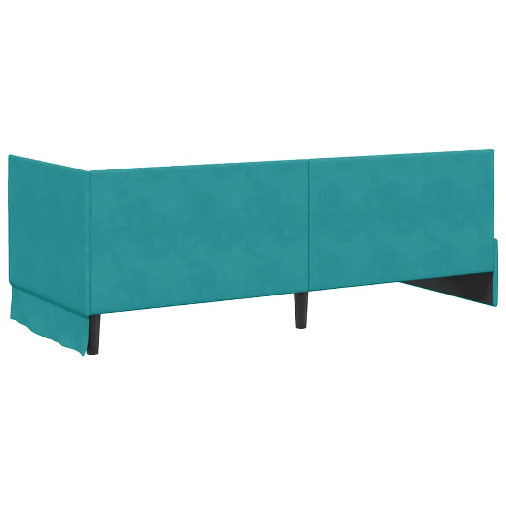 Sarokágy keret fejtámlával Türkiz 80 cm x 200 cm Bársony