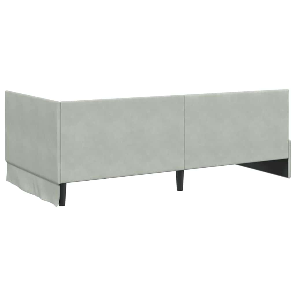 Sarokágy keret Világosszürke 100 cm x 200 cm Bársony