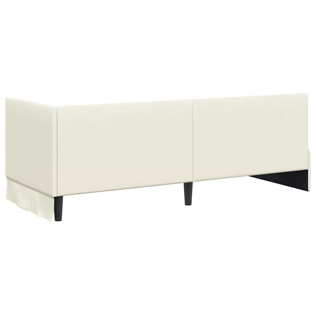 Sarokágy keret fejtámlával Krém 80 cm x 200 cm Bársony