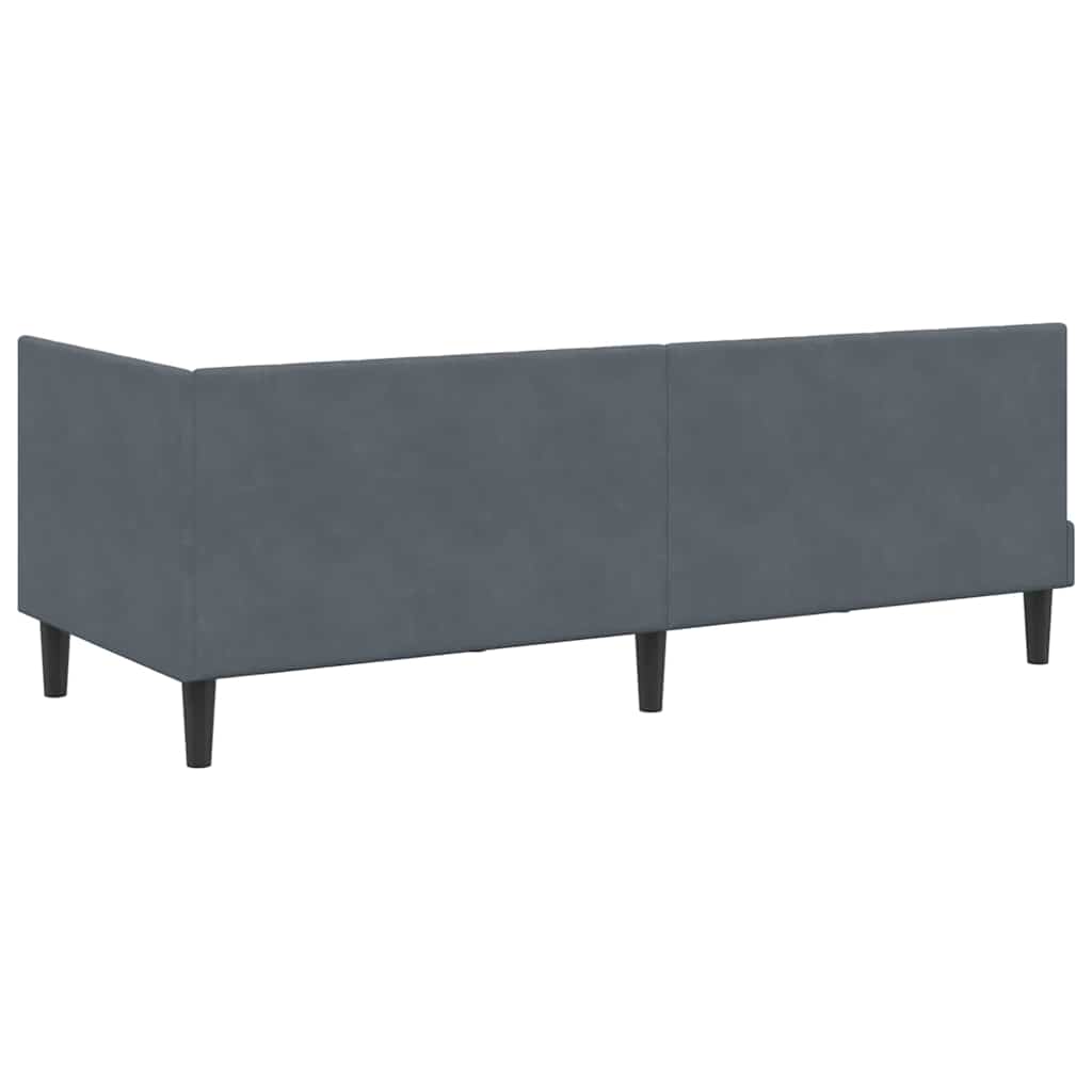 Sarokágy keret fejtámlával Sötétszürke 80 cm x 200 cm Bársony