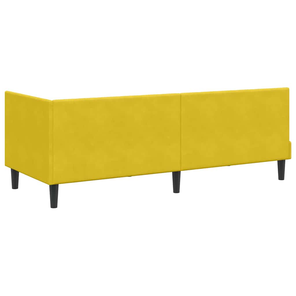 Sarokágy keret fejtámlával Sárga 80 cm x 200 cm Bársony