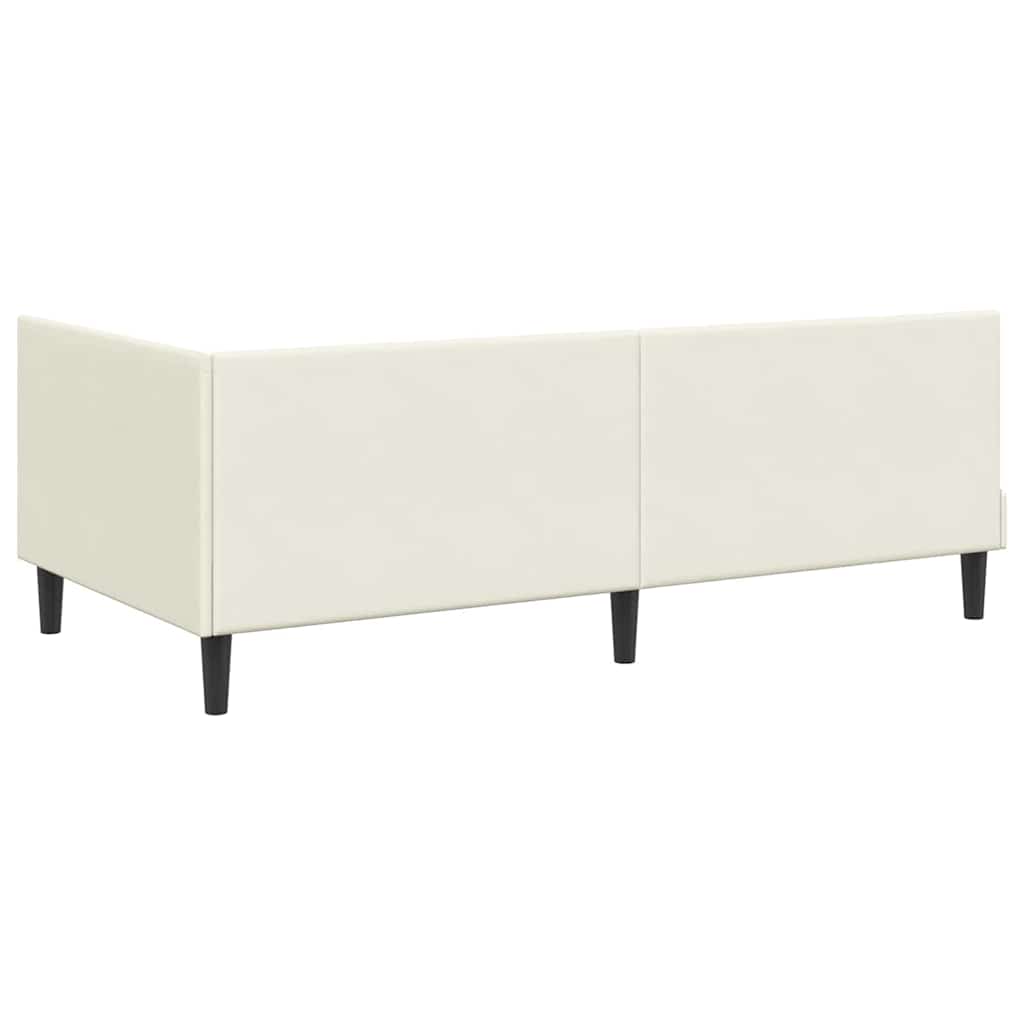 Sarokágy keret fejtámlával Krém 90 cm x 190 cm Bársony