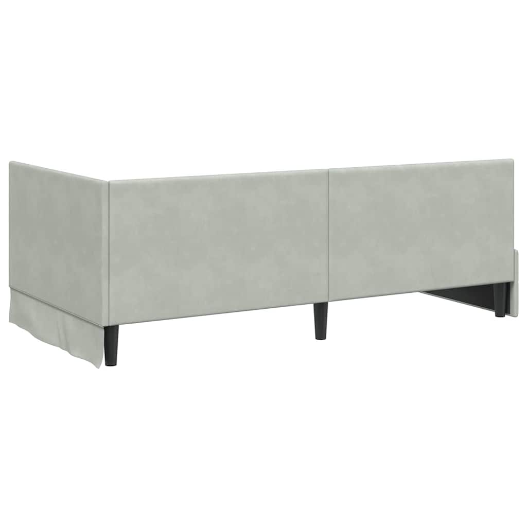 Sarokágy keret Világosszürke 100 cm x 200 cm Bársony