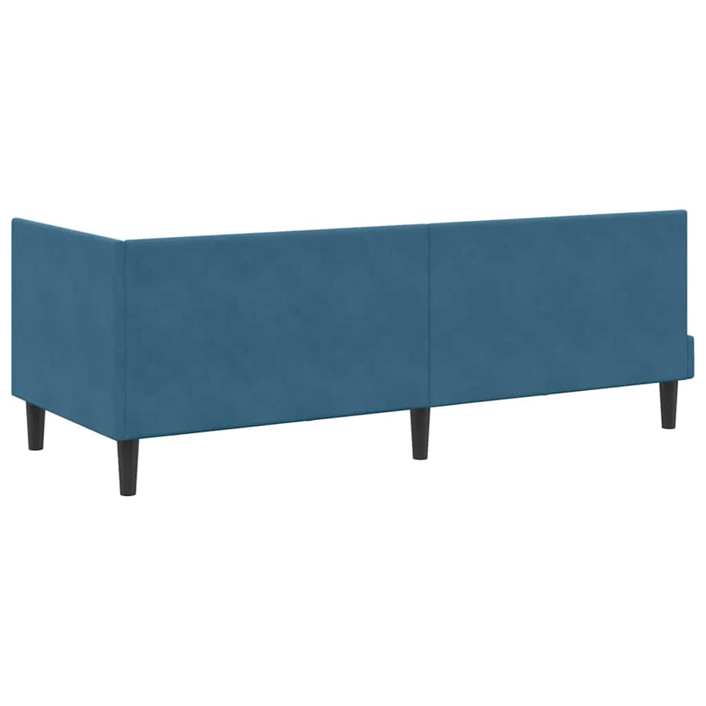 Sarokágy keret fejtámlával Kék 80 cm x 200 cm Bársony