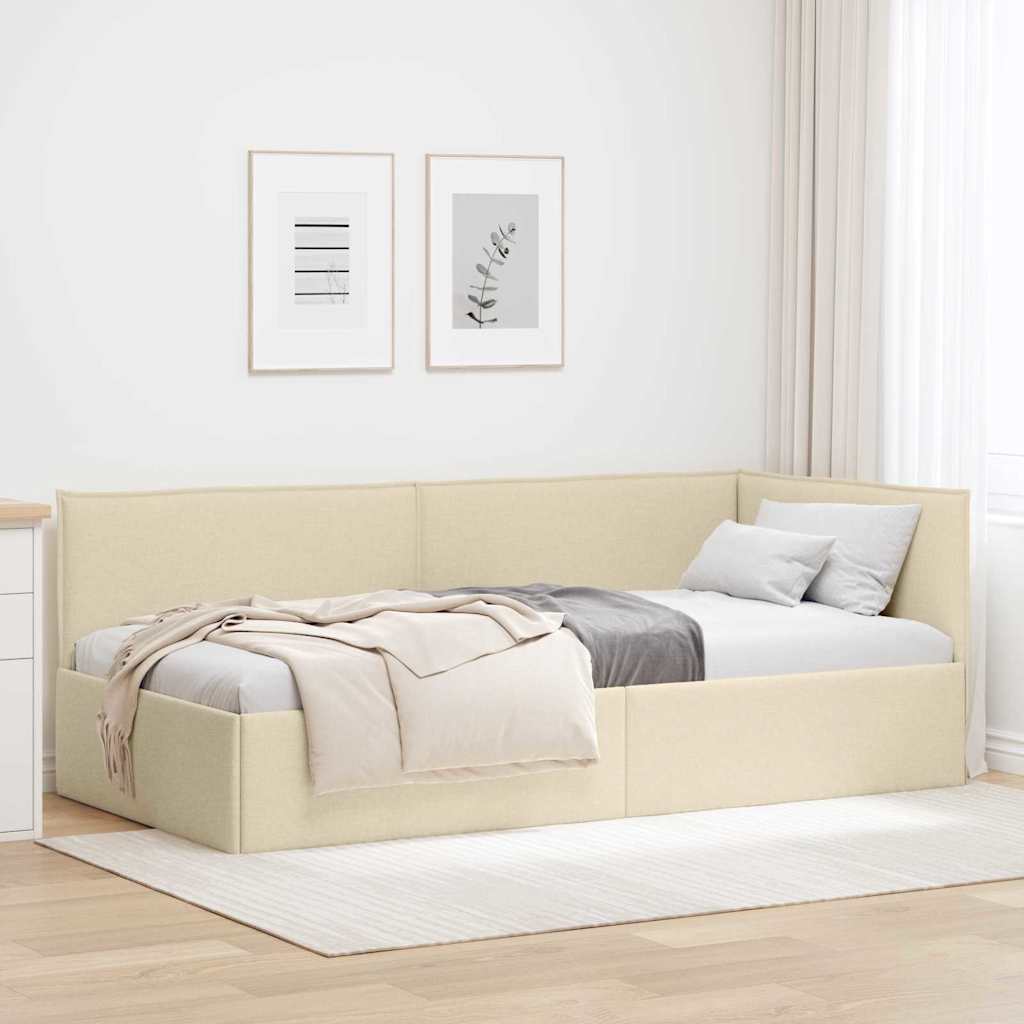 Sarokágy keret Krém 90 x 190 cm szövet