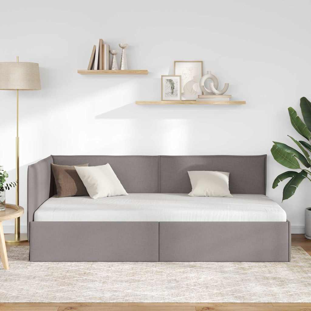 Sarokágy keret fejtámlával Tópszínű 90 x 200 cm szövet