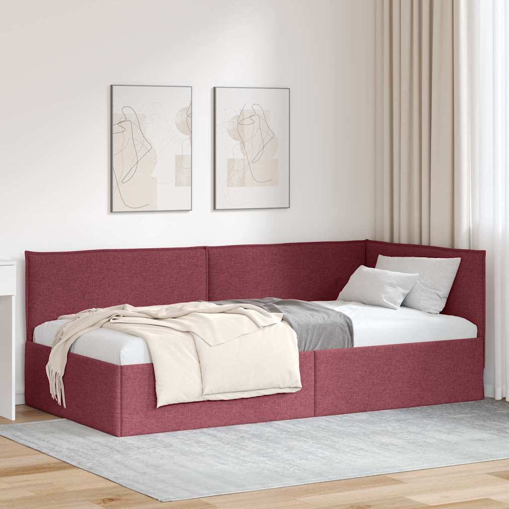 Sarokágy keret fejtámlával Bordó 100 x 200 cm szövet
