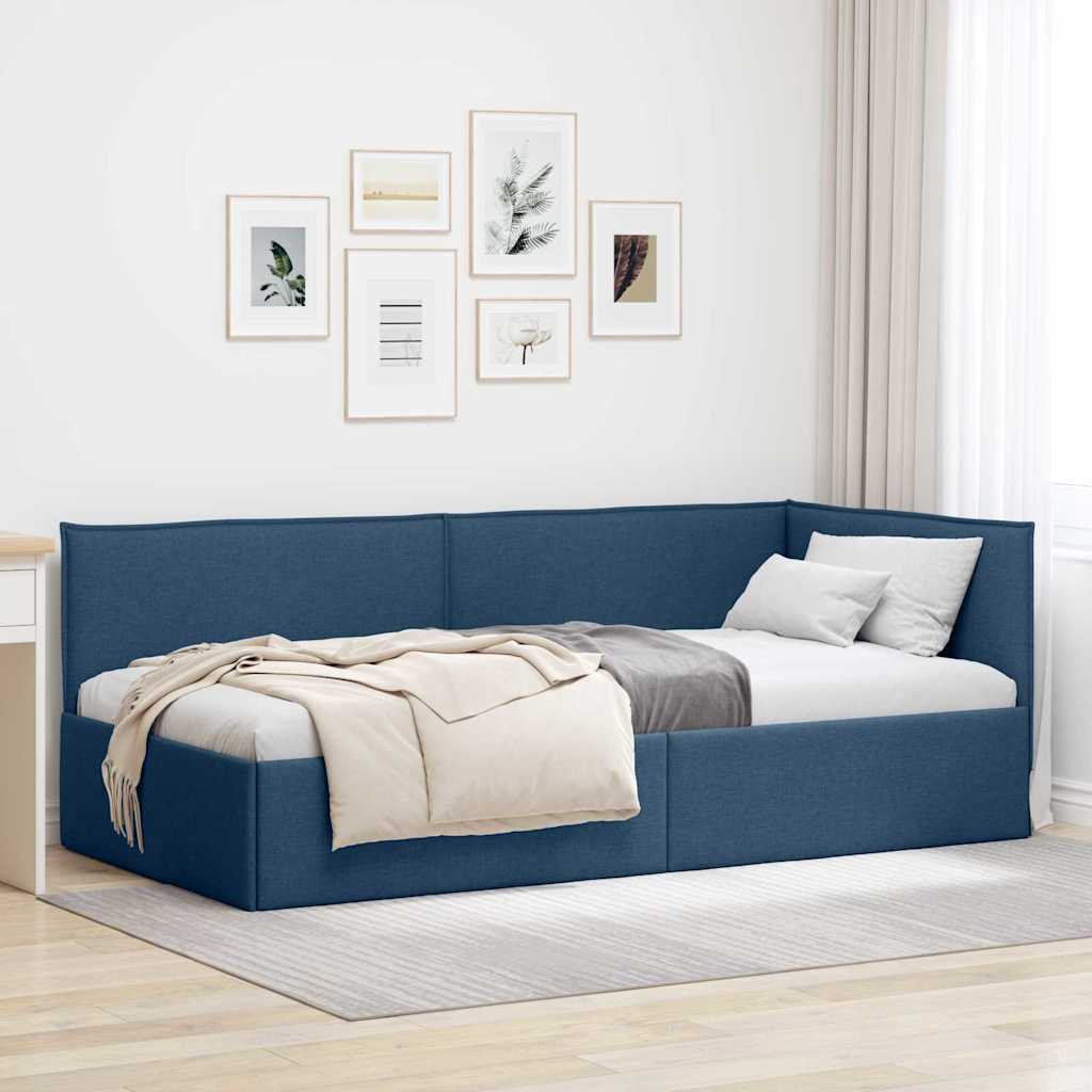 Sarokágy keret fejtámlával Kék 100 x 200 cm szövet