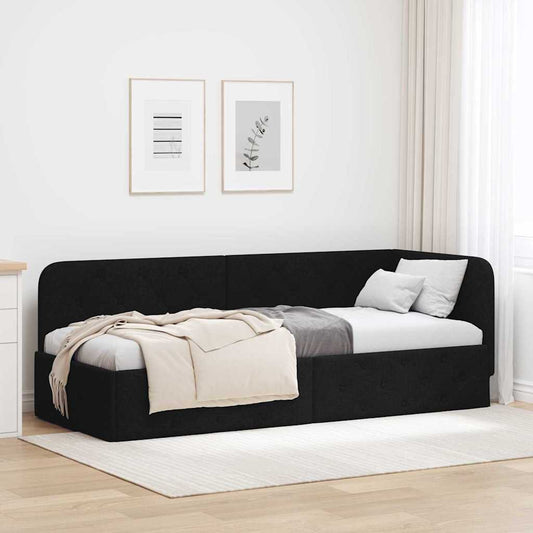Sarokágy keret Fekete 80 x 200 cm szövet