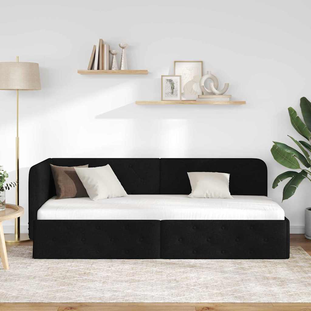 Sarokágy keret Fekete 80 x 200 cm szövet
