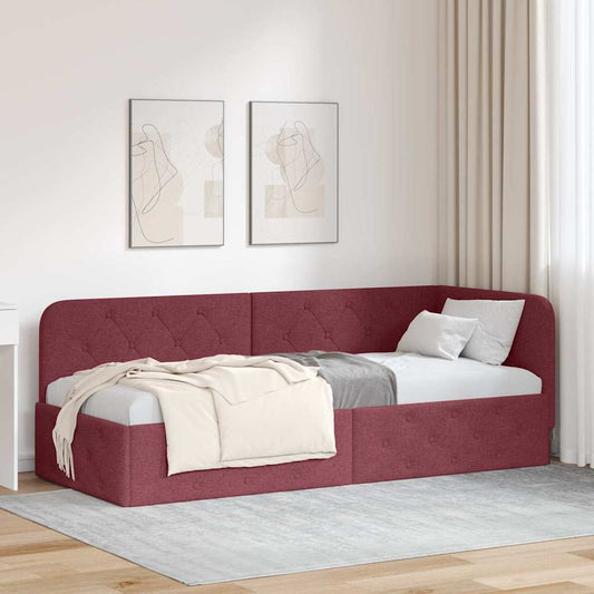 Sarokágy keret Bordó 80 x 200 cm szövet