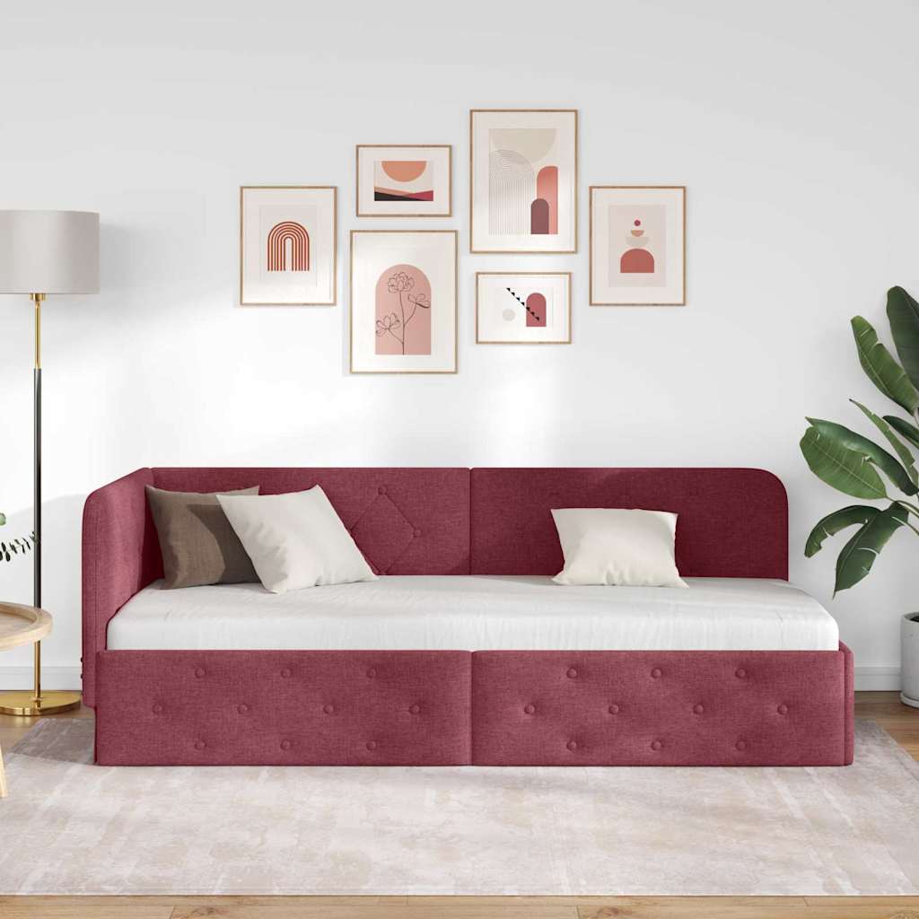 Sarokágy keret Bordó 80 x 200 cm szövet