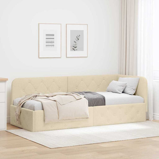 Sarokágy keret Krém 80 x 200 cm szövet
