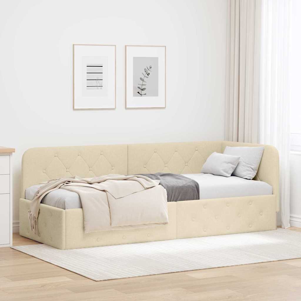Sarokágy keret Krém 80 x 200 cm szövet