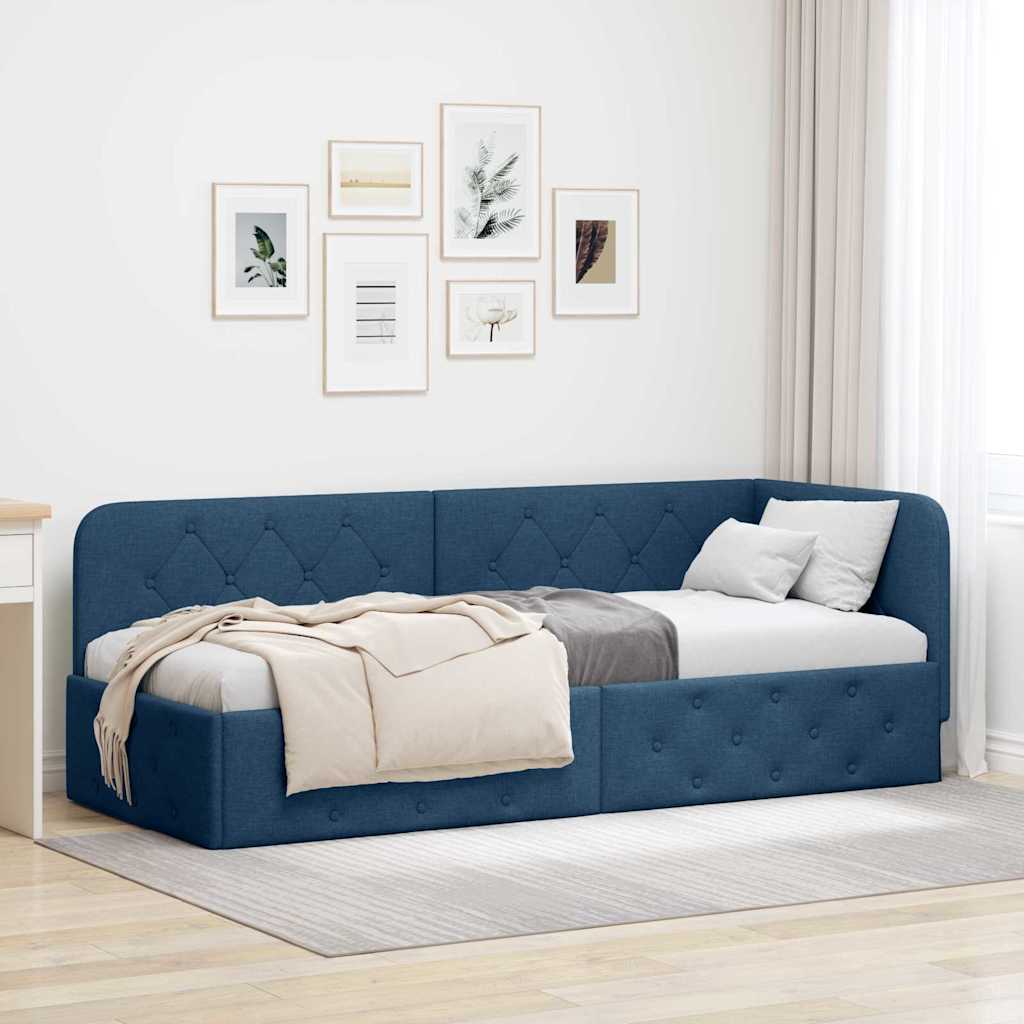 Sarokágy keret Kék 80 x 200 cm szövet