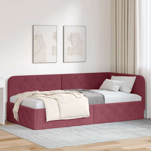 Sarokágy keret Bordó 90 x 200 cm szövet