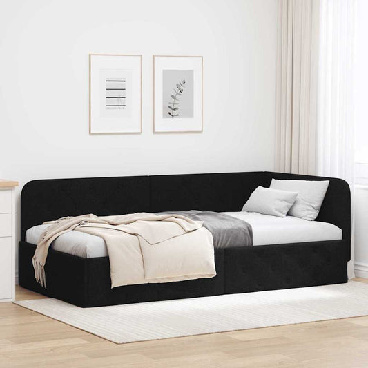 Sarokágy keret Fekete 100 x 200 cm szövet