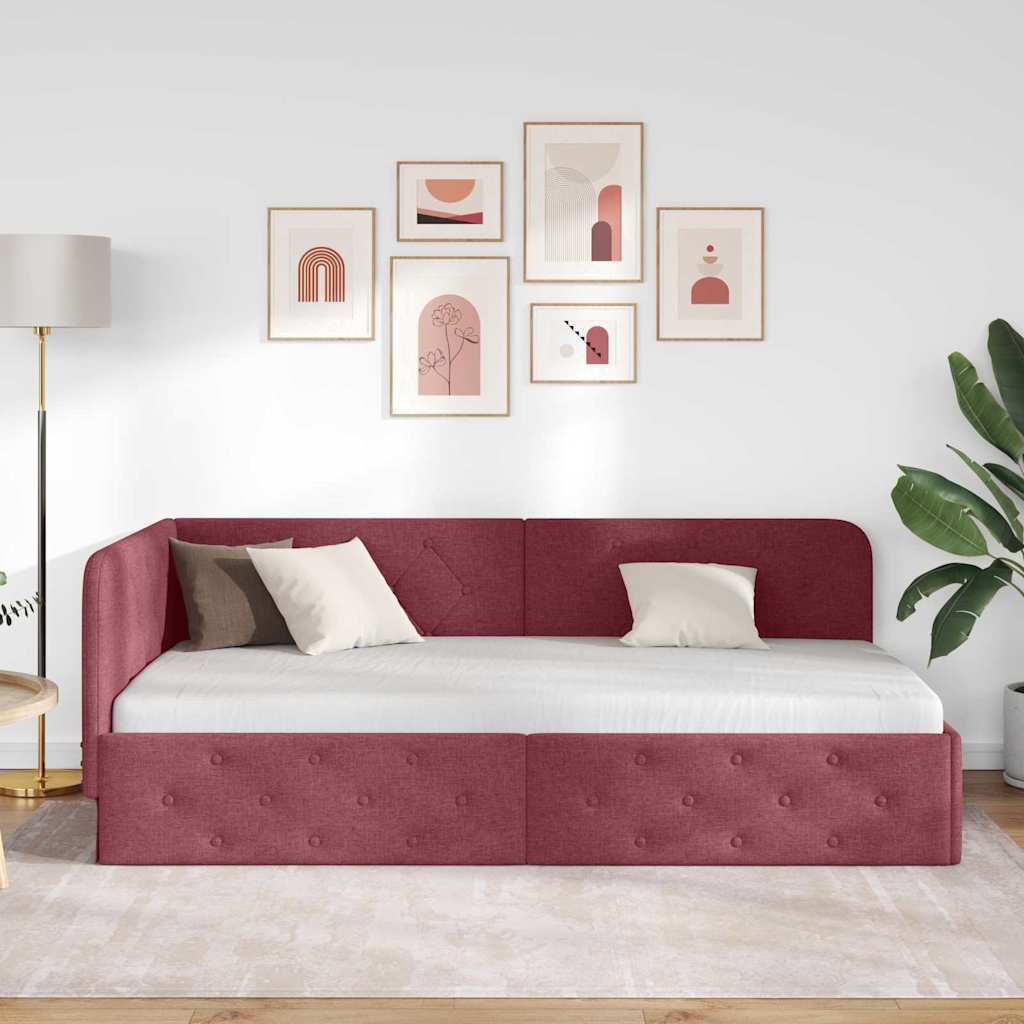 Sarokágy keret Bordó 100 x 200 cm szövet