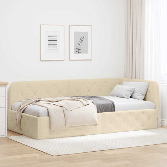 Sarokágy keret Krém 100 x 200 cm szövet