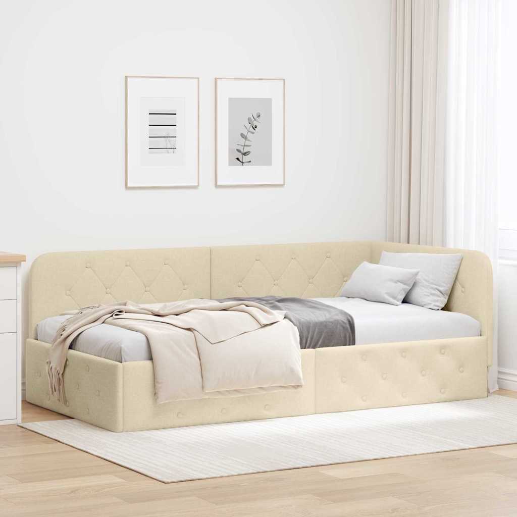 Sarokágy keret Krém 100 x 200 cm szövet