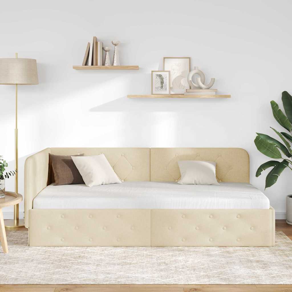 Sarokágy keret Krém 100 x 200 cm szövet