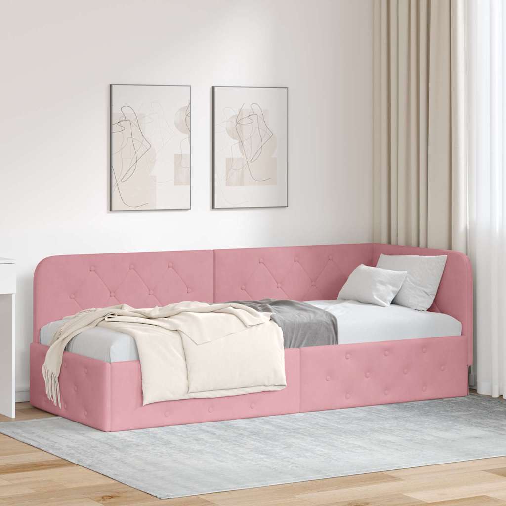 Sarokágy keret Rózsaszín 80 x 200 cm Bársony