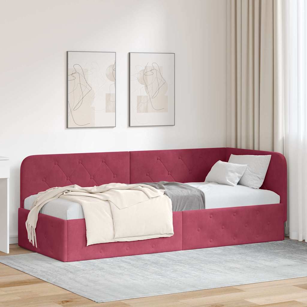Sarokágy keret Bordó 80 x 200 cm Bársony