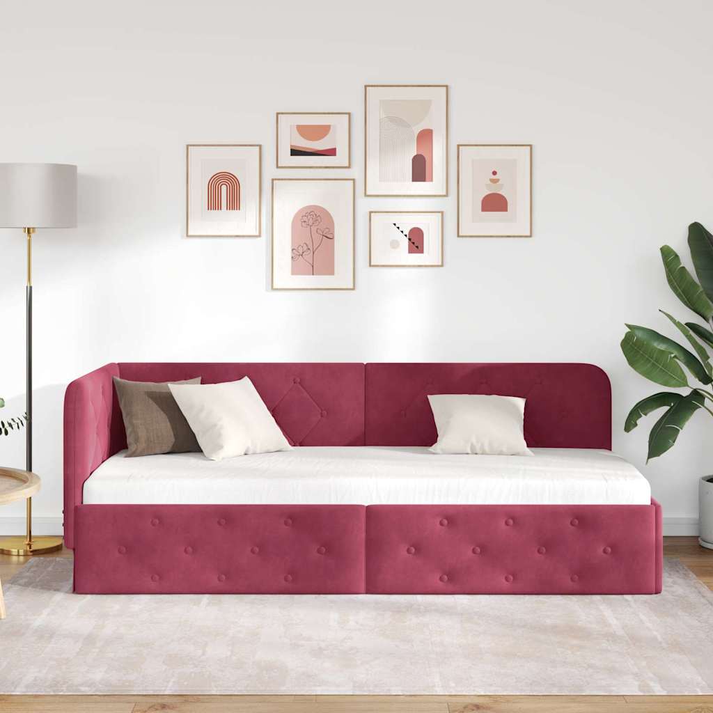 Sarokágy keret Bordó 80 x 200 cm Bársony