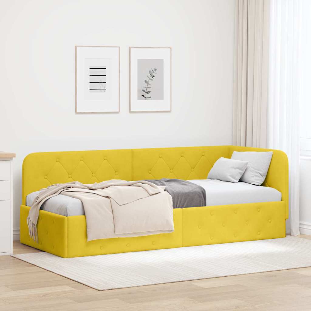 Sarokágy keret Sárga 80 x 200 cm Bársony