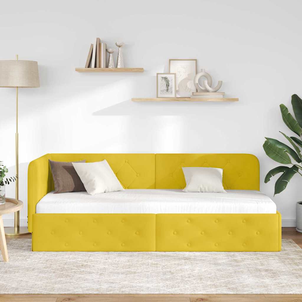 Sarokágy keret Sárga 80 x 200 cm Bársony