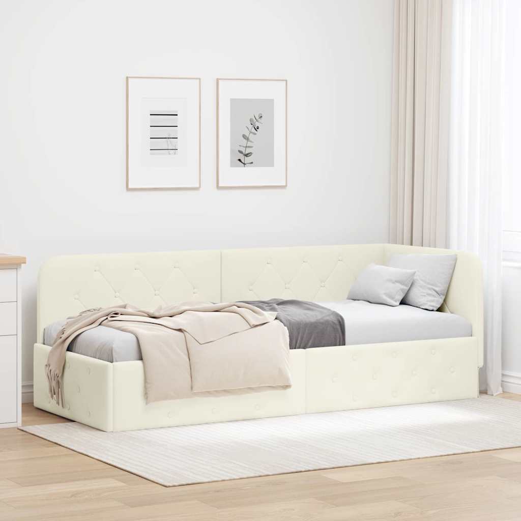 Sarokágy keret Krém 80 x 200 cm Bársony