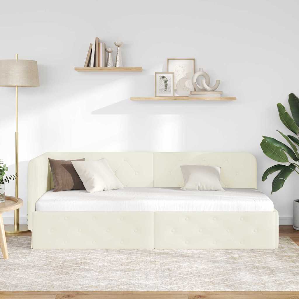 Sarokágy keret Krém 80 x 200 cm Bársony