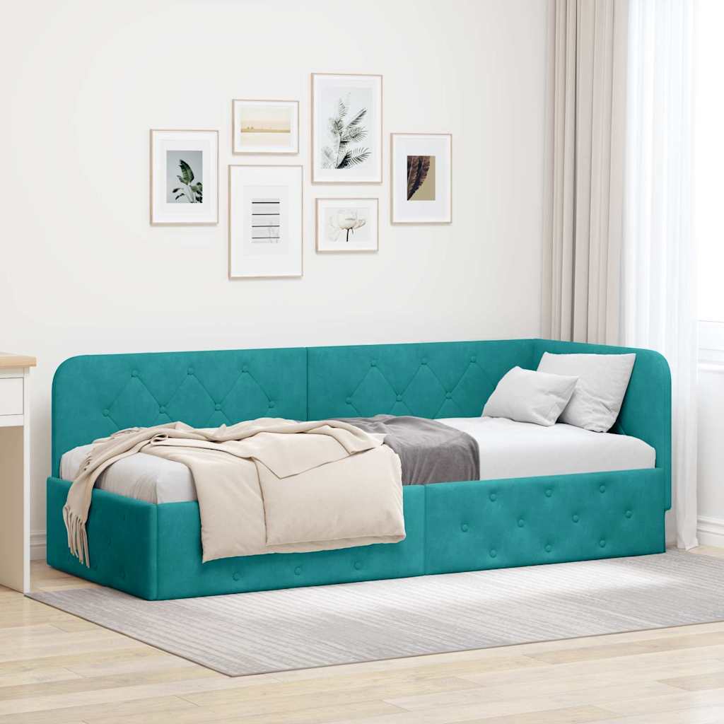 Sarokágy keret Türkiz 80 x 200 cm Bársony