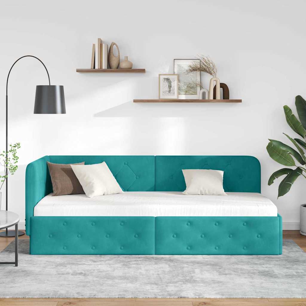 Sarokágy keret Türkiz 80 x 200 cm Bársony